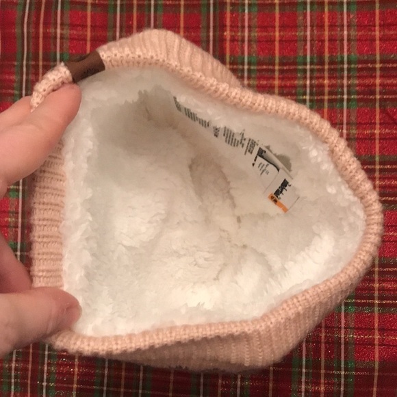 Brand New Timberland Pink Fair Isle Fleece-Lined Pom Beanie Hat - Picture 8 of 12